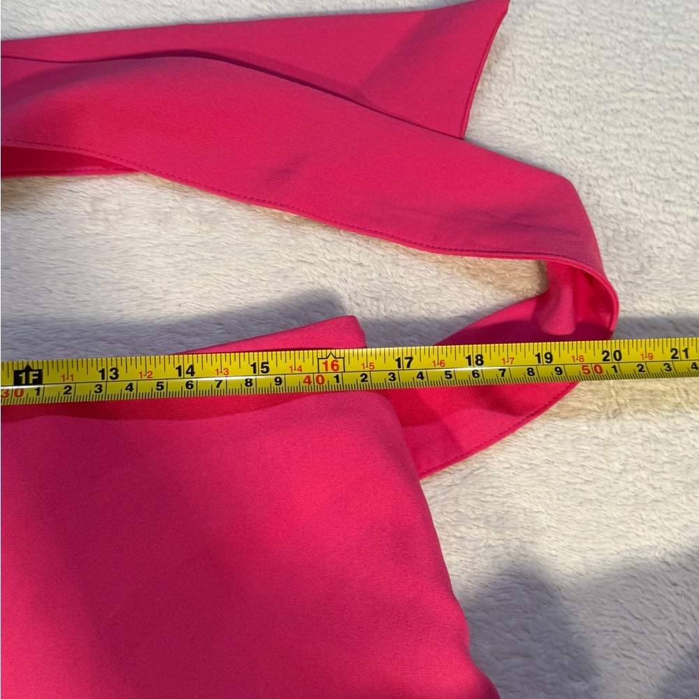 Zara XL Pink Skort High Waist Flowy Ruffle Skirt Shorts Summer Tie - Picture 9 of 12